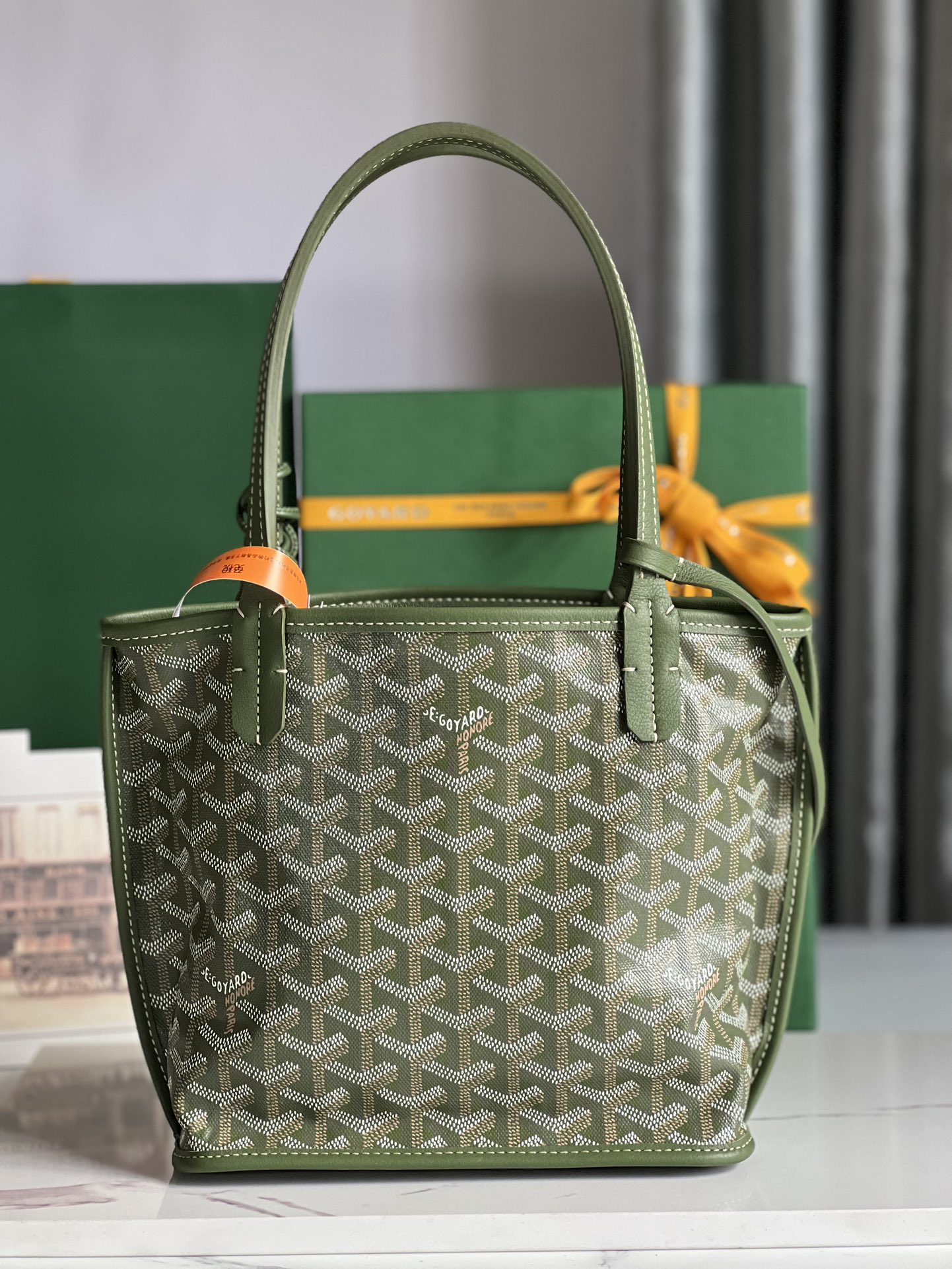 Anjou Mini Reversible Tote Bag In Green